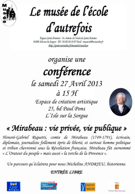 27 avril 2013 - Conférence : Mirabeau