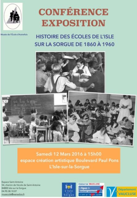 12 mars 2016 - histoire des écoles à L'Isle