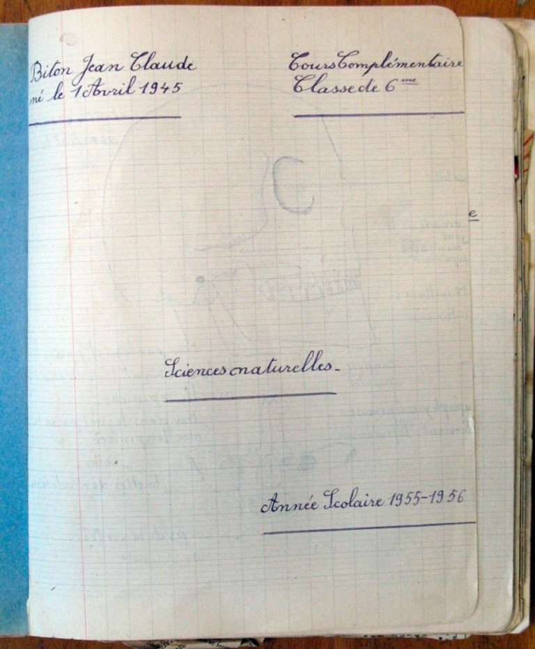 Cahier d'écolier 1955