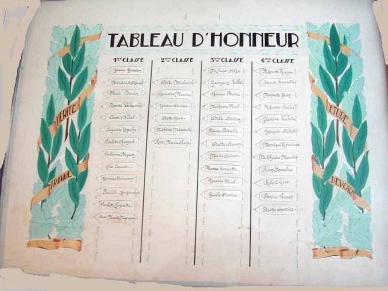 Tableau d'honneur