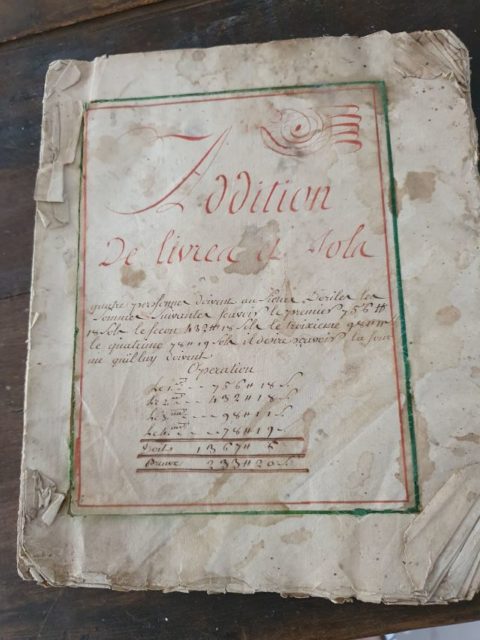 Page d'un manuscrit de mathématiques du Comtat Venaissin de 1760/1780