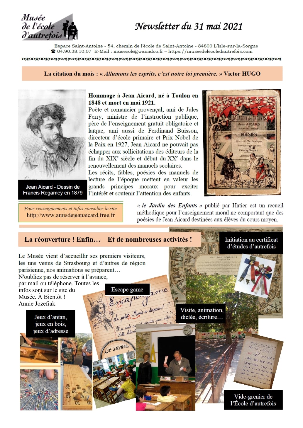 newsletter 31 mai 2021