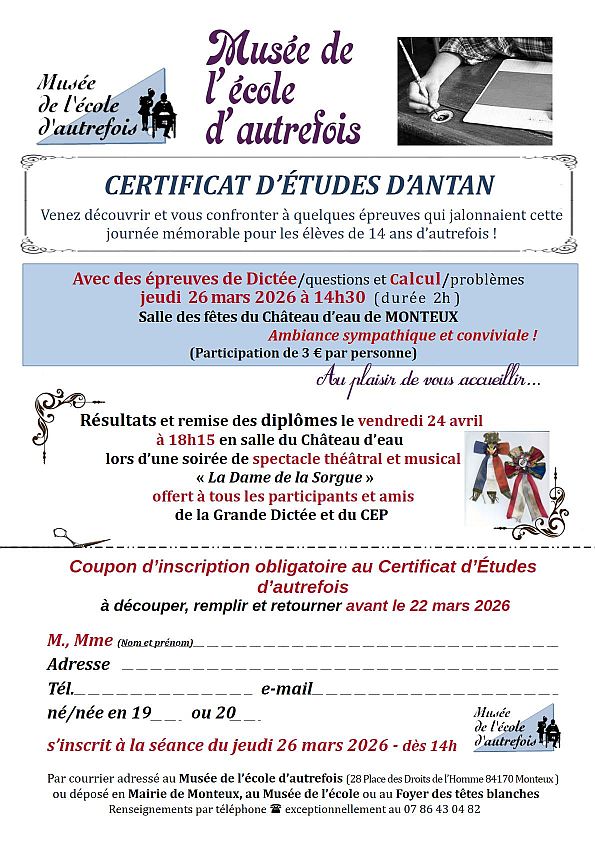 Affiche A4 pour inscription CEP